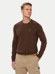 Aeronautica Militare Sweter 262MA1631UL00506 Brązowy Regular Fit. Brązowe swetry męskie Aeronautica Militare, m, bez wzorów, z bawełny, bez kołnierzyka, bez ramiączek. Za 514.99 zł.