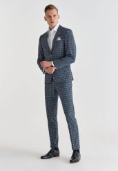 PAKO LORENTE – Spodnie męskie garniturowe P21WF-6G-066-S. Szare eleganckie spodnie męskie Pako Lorente, m, bez wzorów, z elastanu, eleganckie. Za 99.99 zł.