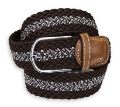 Brązowy Parciany, Elastyczny Męski Pasek do Spodni, Pleciony, Casual -ALTIES- z Melanżowym Paskiem. Brązowe paski męskie Alties, z elastanu, casualowe. Za 59.00 zł.