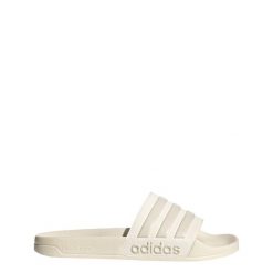 Klapki męskie basenowe Adidas ADILETTE. Białe klapki męskie Adidas, bez wzorów, z materiału, bez zapięcia. Za 219.50 zł.
