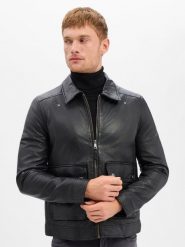 Mauritius kurtka skórzana Mężczyźni skóra czarny, XXL. Czarne kurtki męskie Mauritius, m, bez wzorów, ze skóry, eleganckie, bez kaptura. Za 1,099.95 zł.