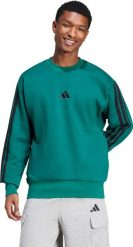 Bluza męska adidas Essentials 3-Stripes Fleece zielona JE6306 XL. Zielone bluzy męskie Adidas, m, bez wzorów, bez ramiączek, bez kaptura. Za 346.44 zł.