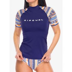 Koszulka do sportów wodnych damska Rip Curl San Carlos SS UPF Top. Niebieskie koszulki sportowe damskie RIPCURL, s, bez wzorów, bez ramiączek, żeglarskie. Za 149.99 zł.