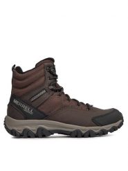 Merrell Trekkingi Thermo Akita Mid Wp J036447 Brązowy. Brązowe botki męskie Merrell, bez wzorów, z nubiku, bez obcasa, bez zapięcia. Za 629.99 zł.