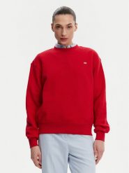 Tommy Hilfiger Bluza WW0WW45980 Czerwony Regular Fit. Czerwone bluzy damskie Tommy Hilfiger, m, bez wzorów, z bawełny, bez ramiączek, bez kaptura. Za 439.99 zł.