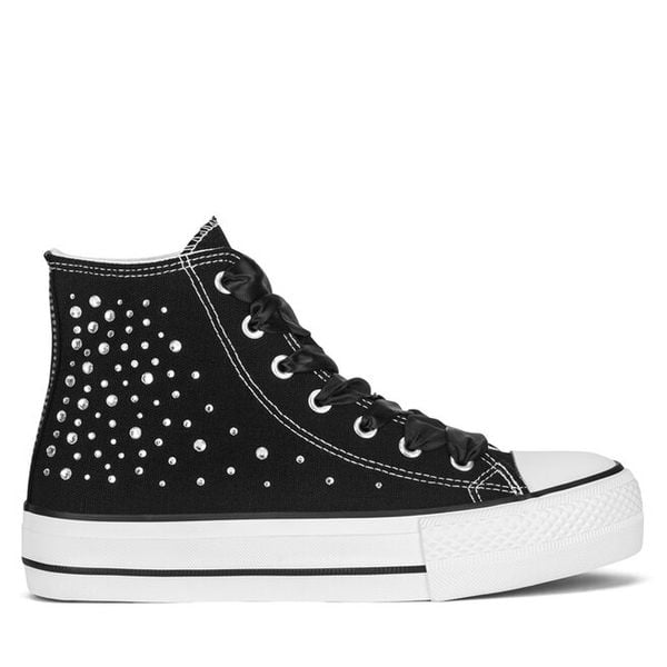 Trampki DeeZee. Czarne trampki i tenisówki damskie DeeZee, bez wzorów, bez zapięcia. Za 49.99 zł.