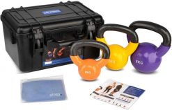 Kettlebell Fitness - Zestaw 3 szt. 2, 4, 6 kg z torbą. Fioletowe torby sportowe męskie VFITNESS, bez wzorów. Za 339.99 zł.
