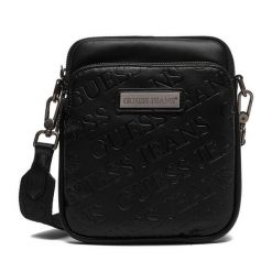 Saszetka Guess Jeans. Czarne saszetki i nerki męskie Guess Jeans, z jeansu, małe. Za 199.99 zł.