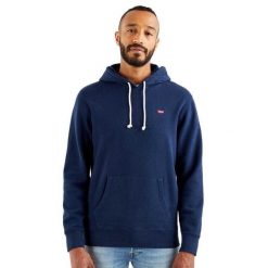 . Niebieskie bluzy męskie Levi's®, m, bez wzorów, z bawełny, z kapturem, na fitness i siłownię. W wyprzedaży za 251.85 zł.