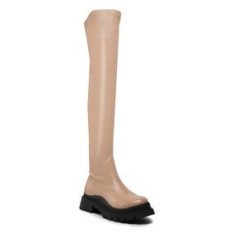 Muszkieterki DeeZee. Brązowe kozaki damskie DeeZee, bez wzorów, bez obcasa, na płaskiej podeszwie, bez zapięcia. Za 199.99 zł.