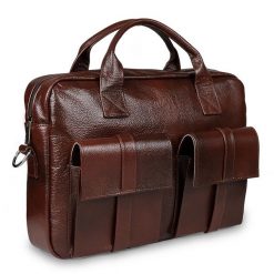 Torba skórzana Pavone Nero Rimini 2386 czekoladowa. Brązowe torby na laptopa damskie Pavone Nero, bez wzorów, z materiału. Za 969.99 zł.