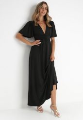 Czarna Sukienka Naude. Czarne sukienki damskie Born2be, na wesele, l, bez wzorów, eleganckie, bez kołnierzyka, bez ramiączek, maxi, rozkloszowane. Za 169.99 zł.