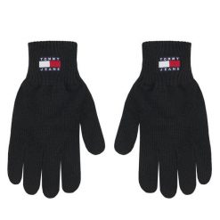 Rękawiczki Męskie Tommy Hilfiger. Czarne rękawiczki męskie Tommy Hilfiger, bez wzorów, z dzianiny. Za 169.99 zł.