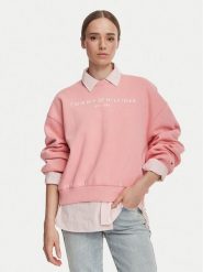Tommy Hilfiger Bluza WW0WW47831 Różowy Regular Fit. Czerwone bluzy damskie Tommy Hilfiger, m, bez wzorów, z bawełny, bez ramiączek, bez kaptura. Za 409.99 zł.