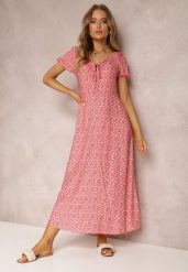 Czerwona Sukienka z Wiskozy Hichoh. Czerwone sukienki damskie Renee, s, z aplikacjami, z wiskozy, bez kołnierzyka, bez ramiączek, maxi. Za 79.99 zł.