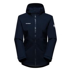 Kurtka przeciwdeszczowa damska Mammut Convey Tour HS Hooded. Niebieskie kurtki sportowe damskie Mammut, s, bez wzorów, bez ramiączek, bez kaptura, trekkingowe. Za 1,065.65 zł.