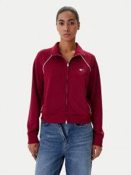 Tommy Jeans Bluza Badge DW0DW21930 Bordowy Regular Fit. Czerwone bluzy damskie Tommy Jeans, xl, bez wzorów, z jeansu, bez ramiączek, bez kaptura. Za 529.99 zł.