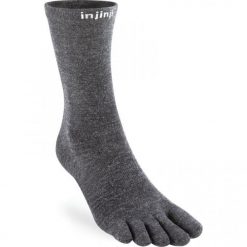 Skarpetki Injinji Liner Crew Wool. Szare skarpety męskie Injinji, bez wzorów, ze skóry. Za 138.50 zł.