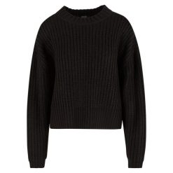 Damski sweter oversize Urban Classics Wide Basic. Czarne swetry nierozpinane damskie Urban Classics, na zimę, bez wzorów, bez kołnierzyka, bez ramiączek. Za 183.50 zł.