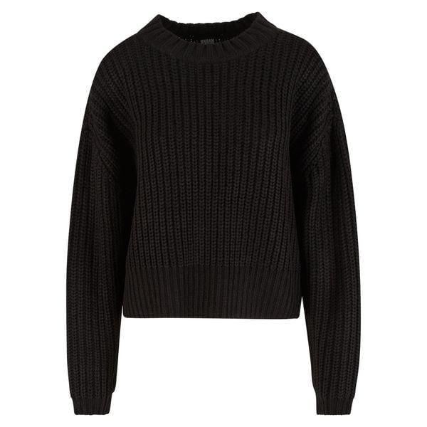 Damski sweter oversize Urban Classics Wide Basic. Czarne swetry nierozpinane damskie Urban Classics, na zimę, bez wzorów, bez kołnierzyka, bez ramiączek. Za 183.50 zł.