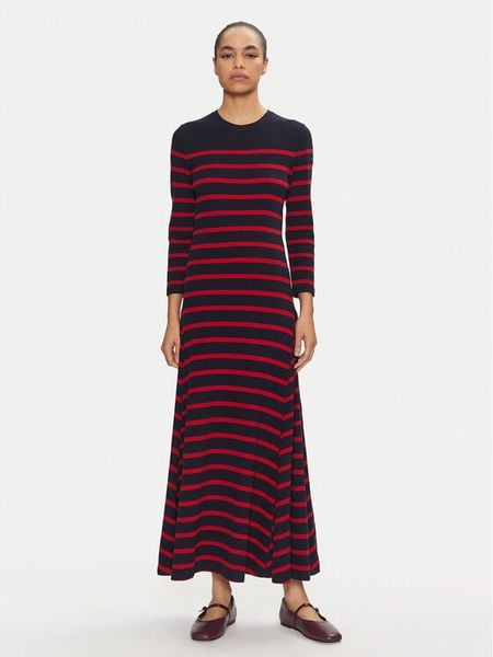 Polo Ralph Lauren Sukienka codzienna 211924266002 Granatowy Slim Fit. Niebieskie sukienki damskie Polo Ralph Lauren, na co dzień, m, bez wzorów, z bawełny, bez kołnierzyka, bez ramiączek, proste. Za 779.99 zł.