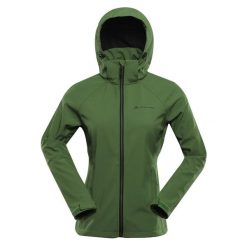 Kurtka softshell damska Alpine Pro Hoora. Zielone kurtki sportowe damskie Alpine Pro, s, bez wzorów, z softshellu, bez ramiączek, bez kaptura, trekkingowe. W wyprzedaży za 369.00 zł.