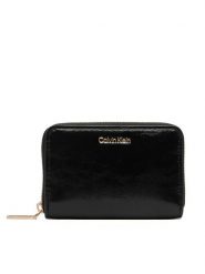 Calvin Klein Portfel Foil Glossy Square Zip Around LV04F1201G Czarny. Czarne listonoszki damskie Calvin Klein, ze skóry. Za 249.99 zł.