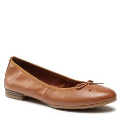 Baleriny Tamaris. Brązowe balerinki damskie Tamaris, bez wzorów, bez obcasa, bez zapięcia. Za 189.99 zł.