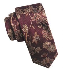 Elegancki i Modny Męski Krawat - Angelo di Monti - Bordo w Kwiaty. Czerwone krawaty i muchy Angelo di Monti, bez wzorów, z tkaniny, eleganckie. Za 45.00 zł.