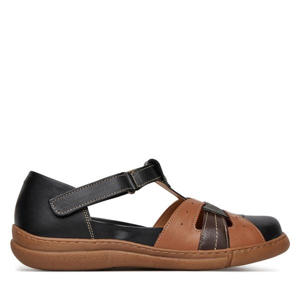 Sandały Go Soft. Brązowe sandały damskie GO SOFT, bez wzorów, bez obcasa, na płaskiej podeszwie, bez zapięcia. Za 179.99 zł.