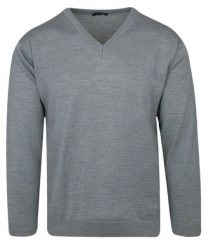Sweter Jasny Szary, Dekolt w Serek (V-neck), Męski - MAX SHELDON. Szare swetry męskie Max Sheldon, m, bez wzorów, z wełny, klasyczne, bez kołnierzyka, bez ramiączek. Za 149.00 zł.