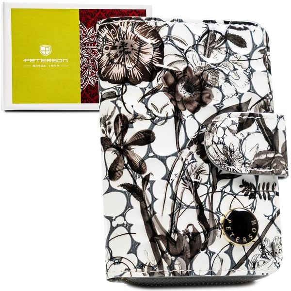 Czarny portfel damski ze skóry naturalnej z systemem RFID, zamykany zatrzaskiem i suwakiem PTN PH31-LFL Peterson. Czarne portfele damskie Peterson, ze skóry. Za 86.99 zł.