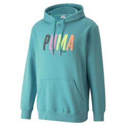 Bluza dresowa męska Puma SWXP GRAPHIC. Niebieskie bluzy męskie Puma, l, bez wzorów, z dresówki, bez ramiączek, bez kaptura. Za 422.00 zł.
