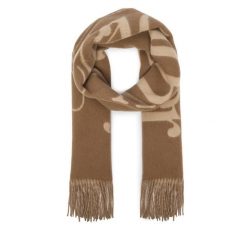 Szalik Tommy Hilfiger. Brązowe szaliki damskie Tommy Hilfiger, bez wzorów. Za 369.99 zł.