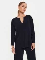 Max Mara Leisure Bluzka Sottile 24263660 Granatowy Relaxed Fit. Niebieskie bluzki damskie Max Mara Leisure, s, bez wzorów, z syntetyku, bez kołnierzyka, bez ramiączek. Za 1,289.00 zł.