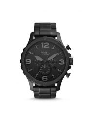 Fossil Zegarek Nate JR1401 Czarny. Czarne zegarki męskie FOSSIL, bez wzorów. Za 979.99 zł.