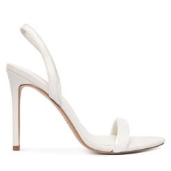 Sandały Aldo. Białe sandały damskie Aldo, bez wzorów, bez obcasa, na szpilce, bez zapięcia. Za 399.99 zł.