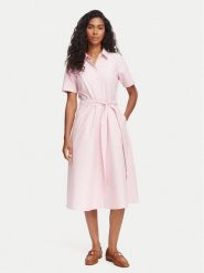 Beverly Hills Polo Club Sukienka koszulowa L3631 Różowy Regular Fit. Czerwone sukienki damskie Beverly Hills Polo Club, l, bez wzorów, z bawełny, bez kołnierzyka, bez ramiączek, koszulowe. Za 319.99 zł.