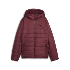 Damska kurtka wyścielana Essentials z kapturem PUMA. Czerwone kurtki sportowe damskie Puma, bez wzorów, bez ramiączek, z kapturem, do biegania. Za 399.00 zł.