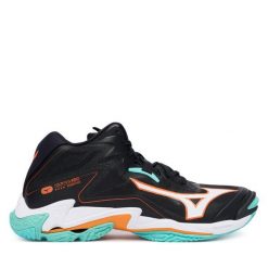 Buty halowe Mizuno. Czarne buty sportowe męskie Mizuno, bez wzorów, bez zapięcia, mizuno wave. Za 489.99 zł.