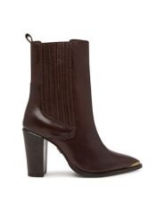 Bronx Botki New American 34322-V 3784 Brązowy. Brązowe botki damskie Bronx, bez wzorów, ze skóry, bez obcasa, na słupku, bez zapięcia. Za 769.99 zł.