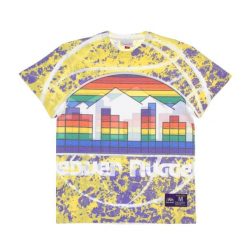 Koszulka Denver Nuggets NBA Jumbotron Submimated. Żółte bluzki damskie Mitchell & Ness, bez wzorów, sportowe, bez kołnierzyka, bez ramiączek. Za 258.00 zł.