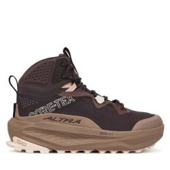 Trekkingi Altra. Brązowe obuwie trekkingowe damskie Altra, z gore-texu, bez zapięcia. Za 1,099.00 zł.