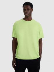 4F T-shirt oversize gładki męski - zielony XL. Zielone t-shirty męskie 4F, m, z aplikacjami, z bawełny, bez kołnierzyka, bez ramiączek. Za 69.99 zł.