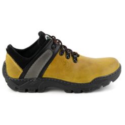 Olivier Skórzane buty trekkingowe męskie 311GT żółte. Żółte trekkingi męskie ze skóry, bez zapięcia. Za 351.82 zł.