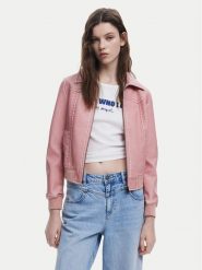 Desigual Kurtka z imitacji skóry 25SWEW47 Różowy Loose Fit. Czerwone kurtki damskie Desigual, xl, bez wzorów, ze skóry, bez kaptura. Za 499.99 zł.