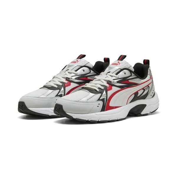 Sneakersy unisex Milenio Tech PUMA. Czerwone obuwie sportowe damskie Puma, bez wzorów, bez zapięcia. W wyprzedaży za 189.00 zł.