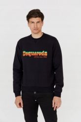 DSQUARED2 Czarna męska bluza cool fit. Czarne bluzy męskie Dsquared2, m, bez wzorów, bez ramiączek, bez kaptura. W wyprzedaży za 899.99 zł.
