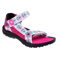 Sandały Damskie Mercheto. Białe sandały damskie MARTES ESSENTIALS, bez wzorów, z materiału, z otwartym noskiem, bez obcasa, na obcasie, bez zapięcia. Za 84.99 zł.