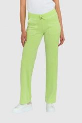 JUICY COUTURE Klasyczne welurowe spodnie dresowe del ray w jasnozielonym kolorze. Zielone spodnie dresowe damskie Juicy Couture, bez wzorów, z dresówki, klasyczne. W wyprzedaży za 284.99 zł.